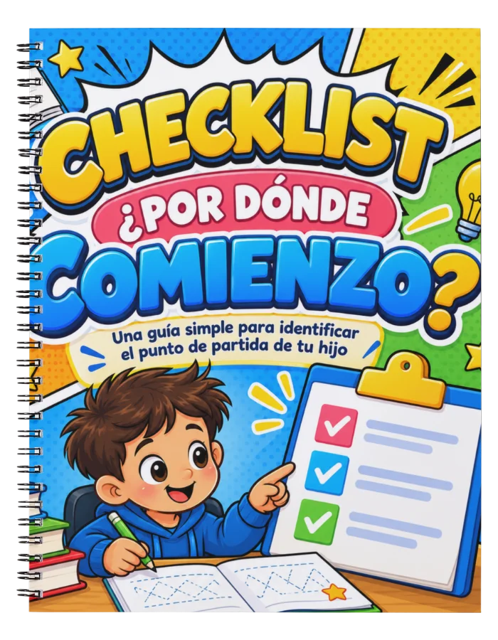 Checklist ilustrado con casillas marcadas y rutas de avance