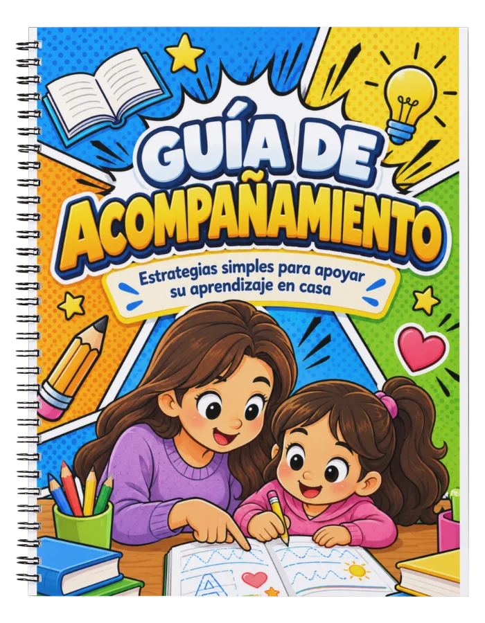 Guía ilustrada de acompañamiento familiar con brújula y corazón